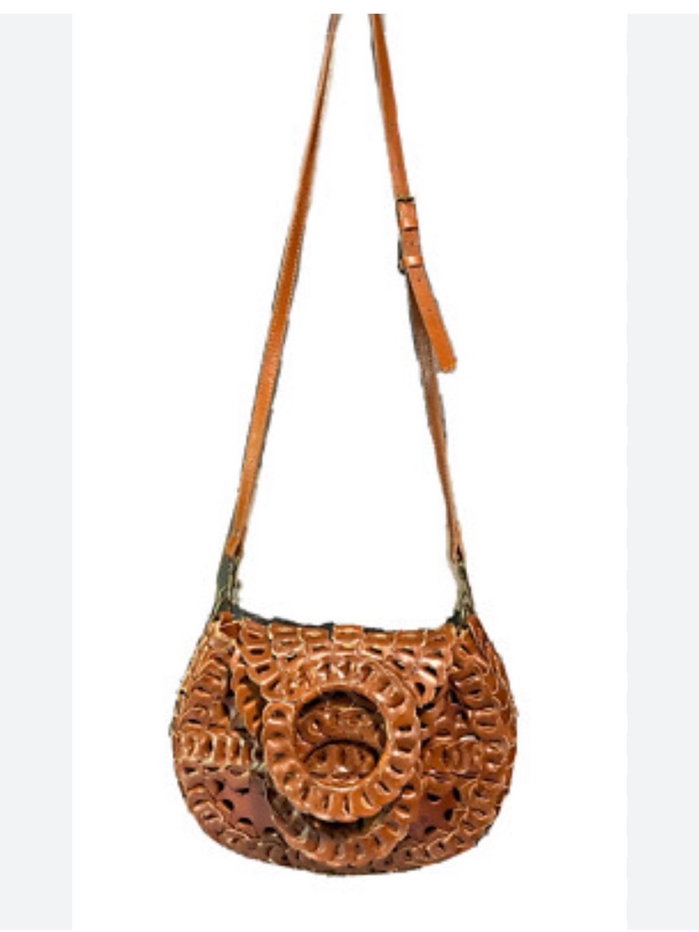 Patricia Nash Tan Leather Ticci Crossbody Bag